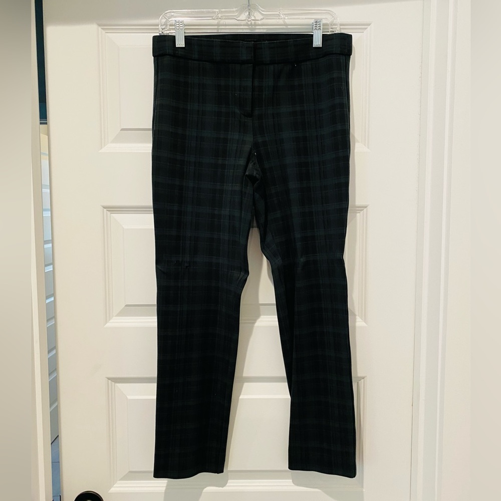 Amanda +& Chelsea Watch Plaid Slim Pants Green and Black